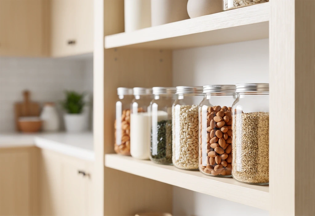 Interior bucătărie modernă și organizată